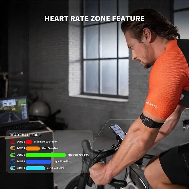 COOSPO HW9 Heart Rate Armband – HR Zones, Calorie Tracking, Bluetooth